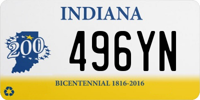 IN license plate 496YN