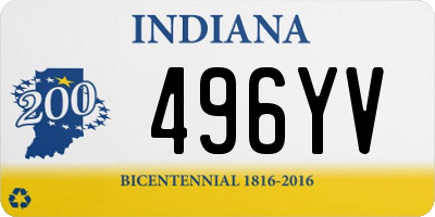 IN license plate 496YV