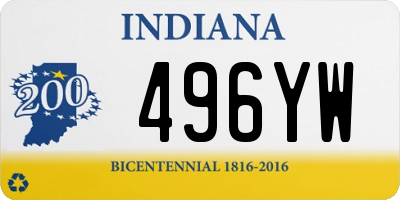 IN license plate 496YW