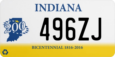 IN license plate 496ZJ