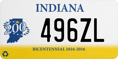 IN license plate 496ZL