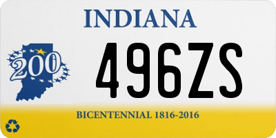 IN license plate 496ZS