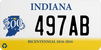 IN license plate 497AB