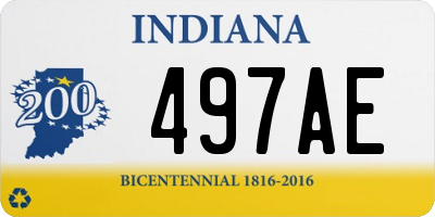 IN license plate 497AE