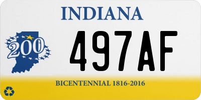 IN license plate 497AF