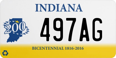 IN license plate 497AG