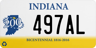 IN license plate 497AL