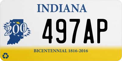 IN license plate 497AP