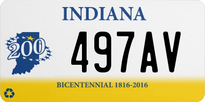 IN license plate 497AV