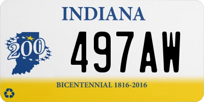 IN license plate 497AW
