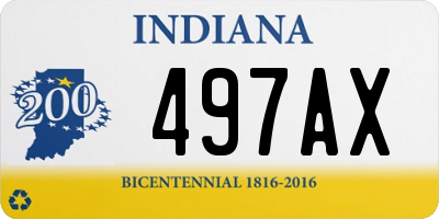 IN license plate 497AX