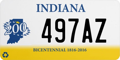 IN license plate 497AZ