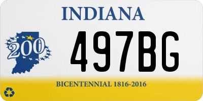 IN license plate 497BG