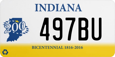 IN license plate 497BU