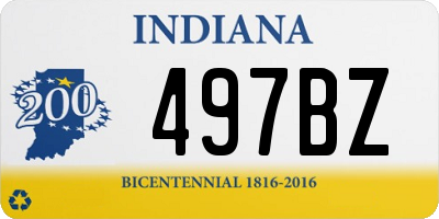 IN license plate 497BZ