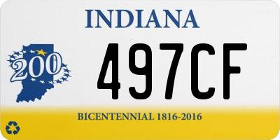 IN license plate 497CF