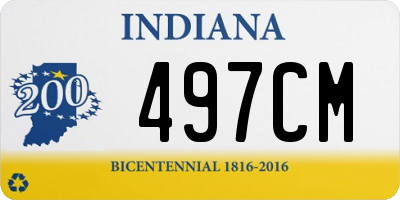 IN license plate 497CM