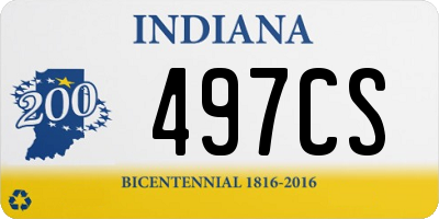 IN license plate 497CS