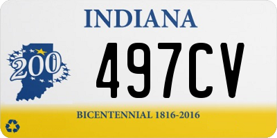 IN license plate 497CV