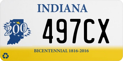 IN license plate 497CX