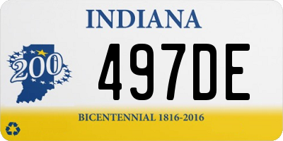 IN license plate 497DE