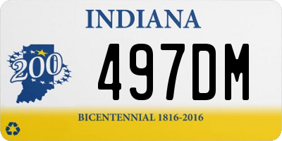 IN license plate 497DM