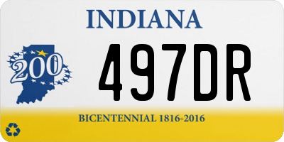 IN license plate 497DR