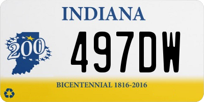 IN license plate 497DW