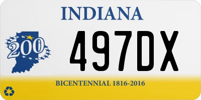 IN license plate 497DX