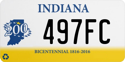 IN license plate 497FC