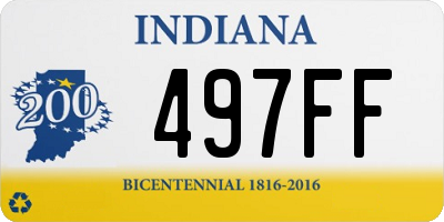 IN license plate 497FF