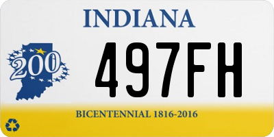 IN license plate 497FH