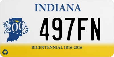 IN license plate 497FN