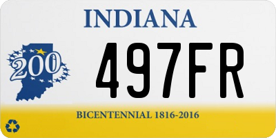 IN license plate 497FR