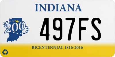 IN license plate 497FS