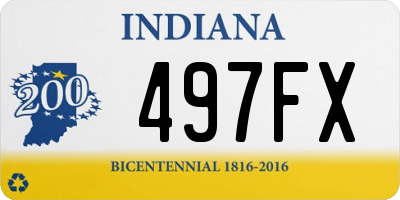 IN license plate 497FX