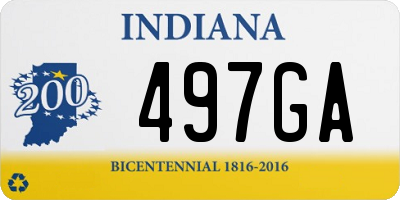 IN license plate 497GA