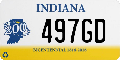 IN license plate 497GD