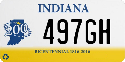 IN license plate 497GH