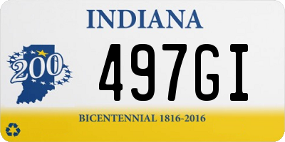 IN license plate 497GI