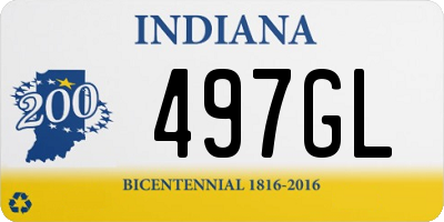 IN license plate 497GL
