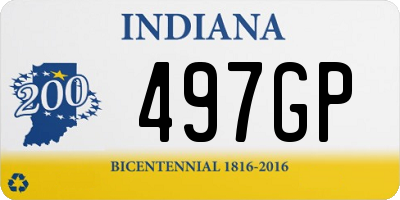 IN license plate 497GP