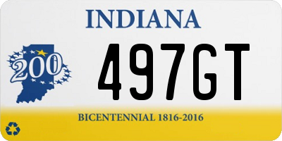 IN license plate 497GT