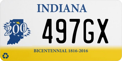 IN license plate 497GX