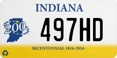 IN license plate 497HD