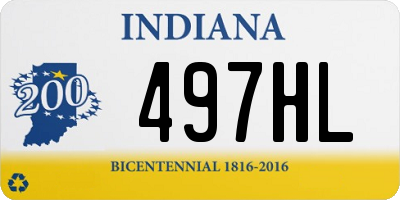 IN license plate 497HL