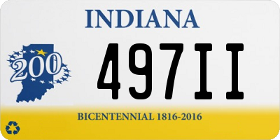 IN license plate 497II