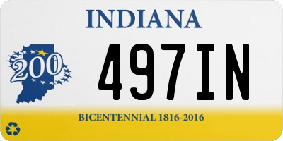 IN license plate 497IN