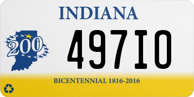 IN license plate 497IO