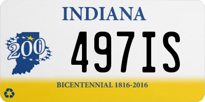 IN license plate 497IS
